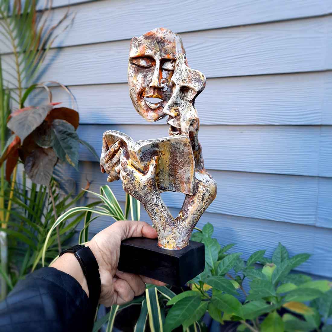 Antique Face Showpiece - For Table Decor & Gifts - 13 Inch - Apkamart #Style_Design 1