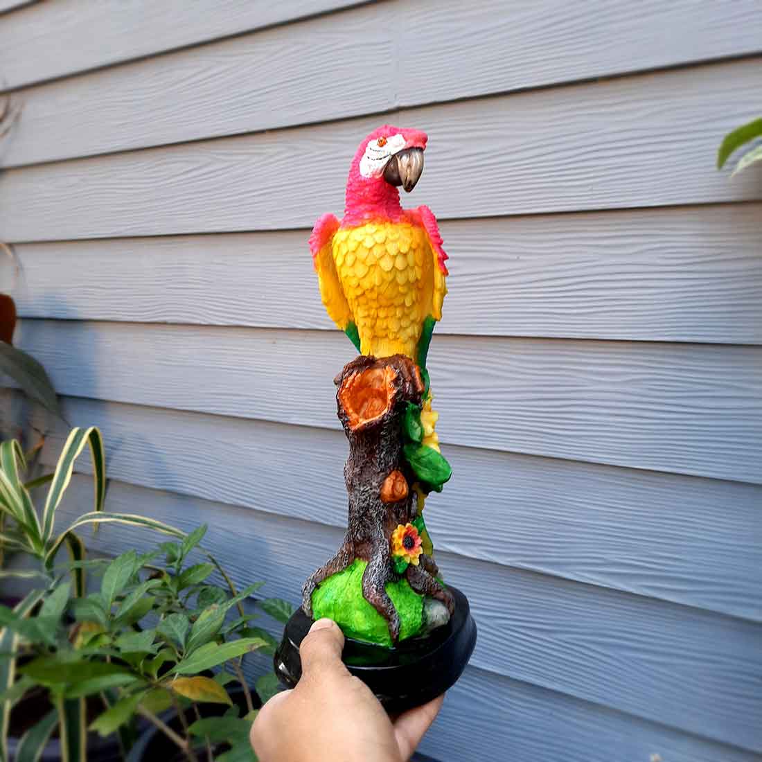 Decorative Parrot Showpiece - For Home, Table, Graden Decor & Gifts - 13 Inch - Apkamart #Color_Pink