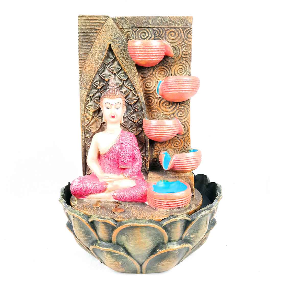 Water Fountain with Buddha Statue - For Living Room, Table Decor, Office & Home Decoration Gifts - 16 inch - Apkamart #Style_Design 2