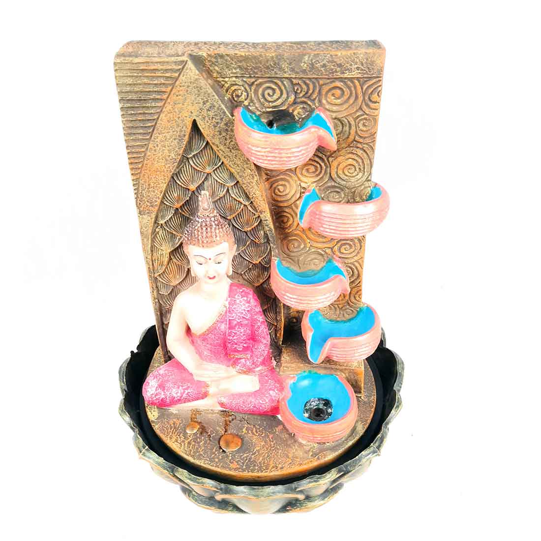 Water Fountain with Buddha Statue - For Living Room, Table Decor, Office & Home Decoration Gifts - 16 inch - Apkamart #Style_Design 2