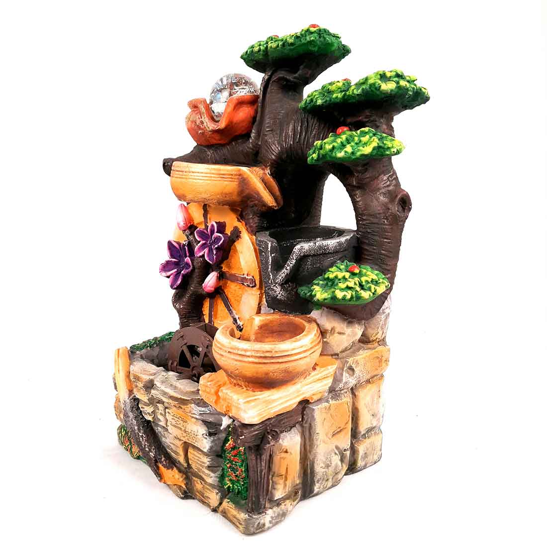 Table Water Fountain | Indoor Fountain with LED Lights - for Home, Garden Decoration & House Warming Gift - 13 Inch - Apkamart #Style_Style 2