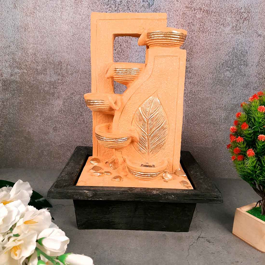 Table Top Water Fountain 5 Step with LED Lights | Decoration Showpiece - For Vastu, Home Décor & Gifts - 15 Inch - Apkamart #Style_Design 2