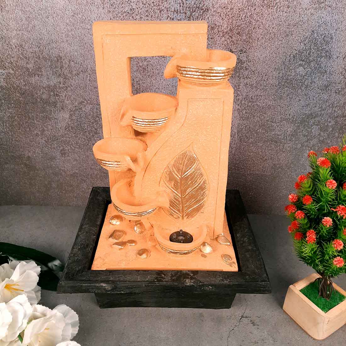 Table Top Water Fountain 5 Step with LED Lights | Decoration Showpiece - For Vastu, Home Décor & Gifts - 15 Inch - Apkamart #Style_Design 2