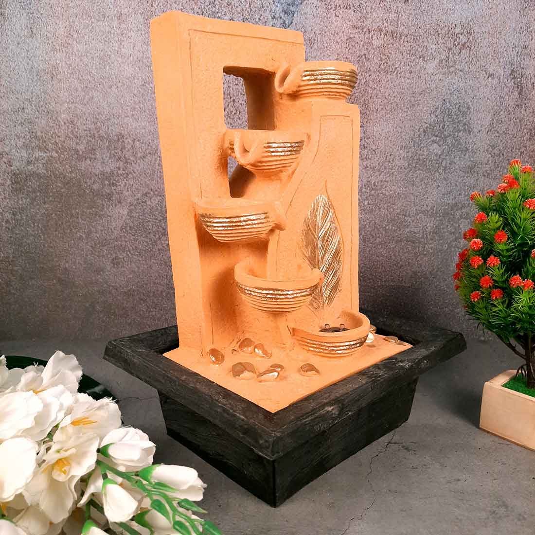 Table Top Water Fountain 5 Step with LED Lights | Decoration Showpiece - For Vastu, Home Décor & Gifts - 15 Inch - Apkamart #Style_Design 2