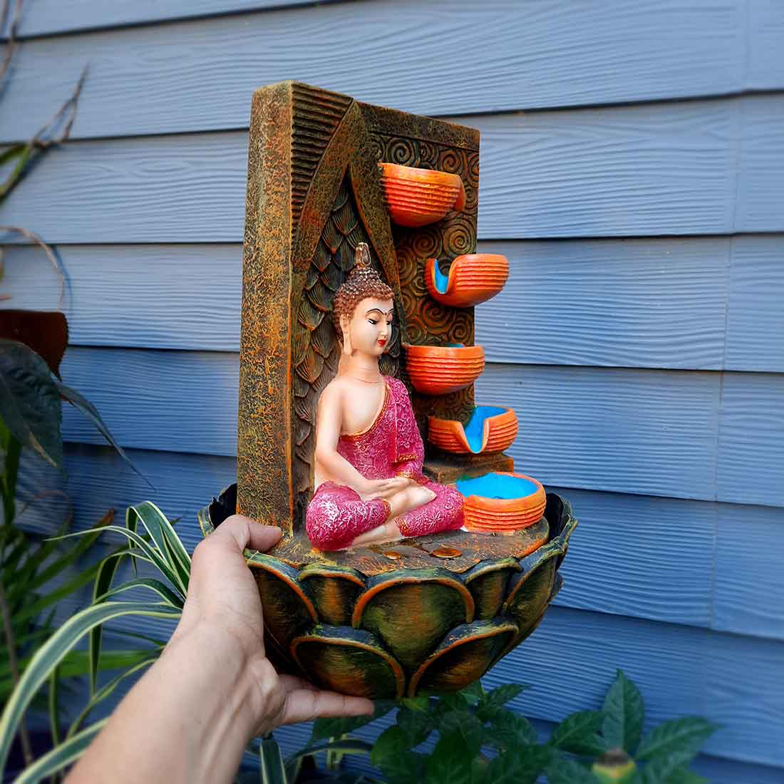 Water Fountain with Buddha Statue - For Living Room, Table Decor, Office & Home Decoration Gifts - 16 inch - Apkamart #Style_Design 2