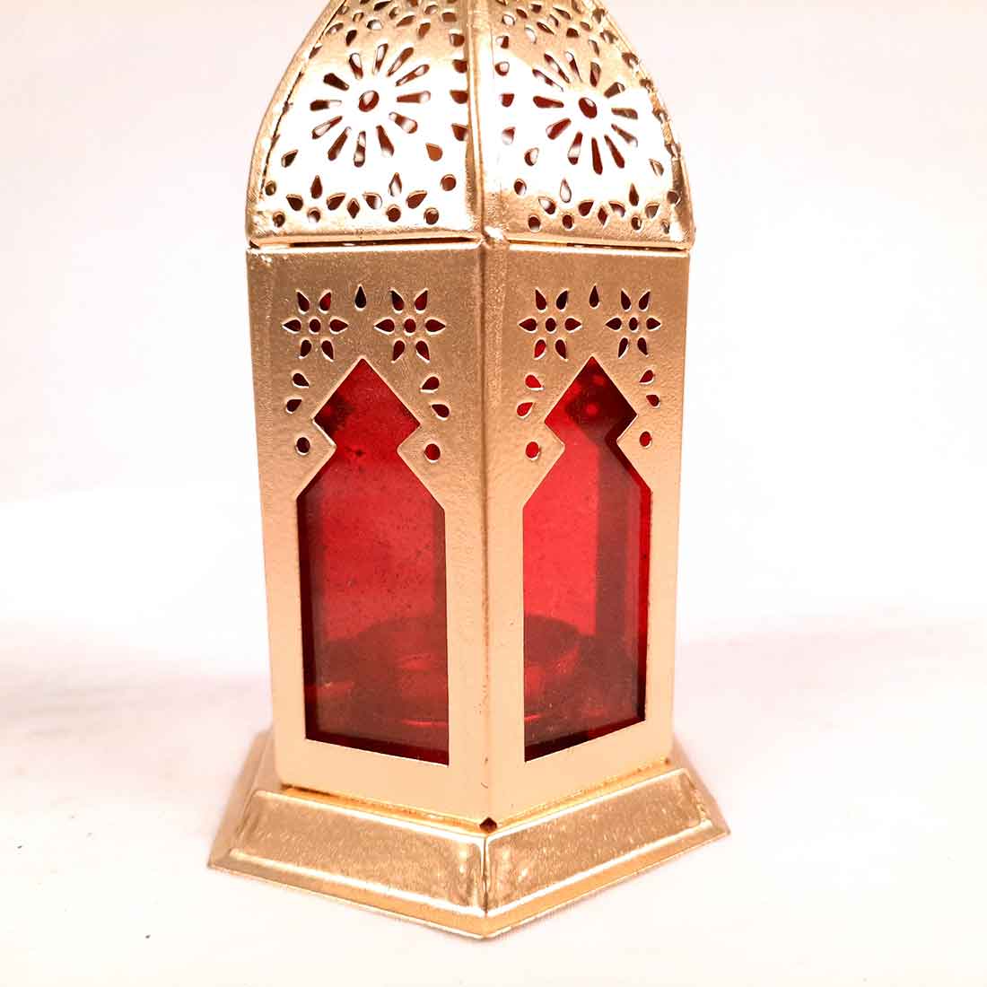 Hanging Tea Light Lantern | Moroccan Lantern Glass Hanging Lamp - For Home Decor & Gifts (Pack of 2) - 7 Inch - Apkamart #Style_Pack of 2
