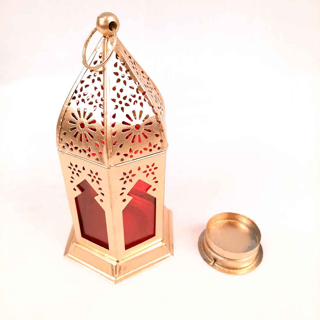 Tea Light Stand Wall Mount | Hanging Tea Light Candle Holders - Glass And Metal - For Home, Table, Living Room, Dining room, Bedroom Decor | For Festival Decoration & Gifts (Set of 2)
