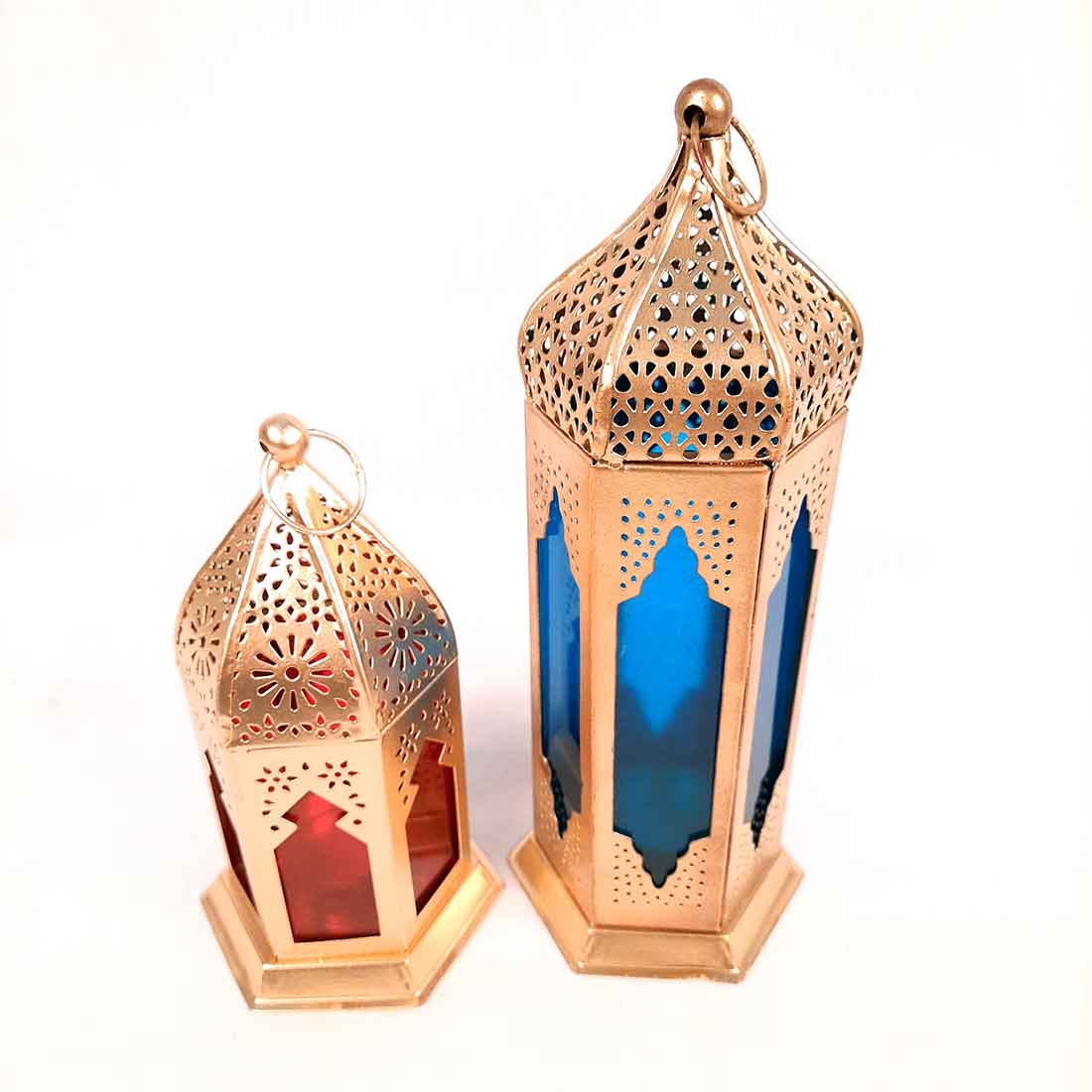 Tea Light Stand Wall Mount | Hanging Tea Light Candle Holders - Glass And Metal - For Home, Table, Living Room, Dining room, Bedroom Decor | For Festival Decoration & Gifts (Set of 2)