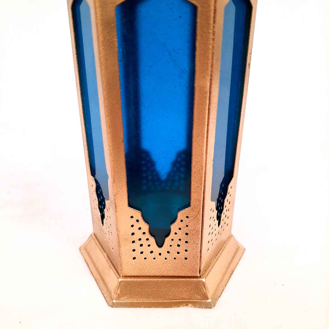 Lantern Tea Light Candle Holder | Moroccan Lantern Glass Lamp - For Home Decoration & Party Decor - 10 Inch - Apkamart #Style_Pack of 1