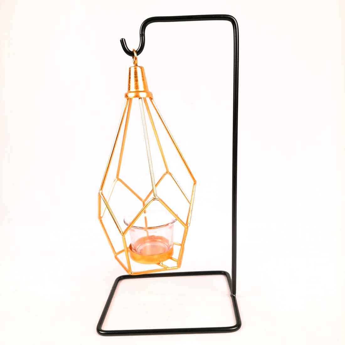 Hanging Geometric Candle Holder | Votive Tea Light holder - For Living Room & Home Décor - 12 Inch - Apkamart #Style_Pack of 2