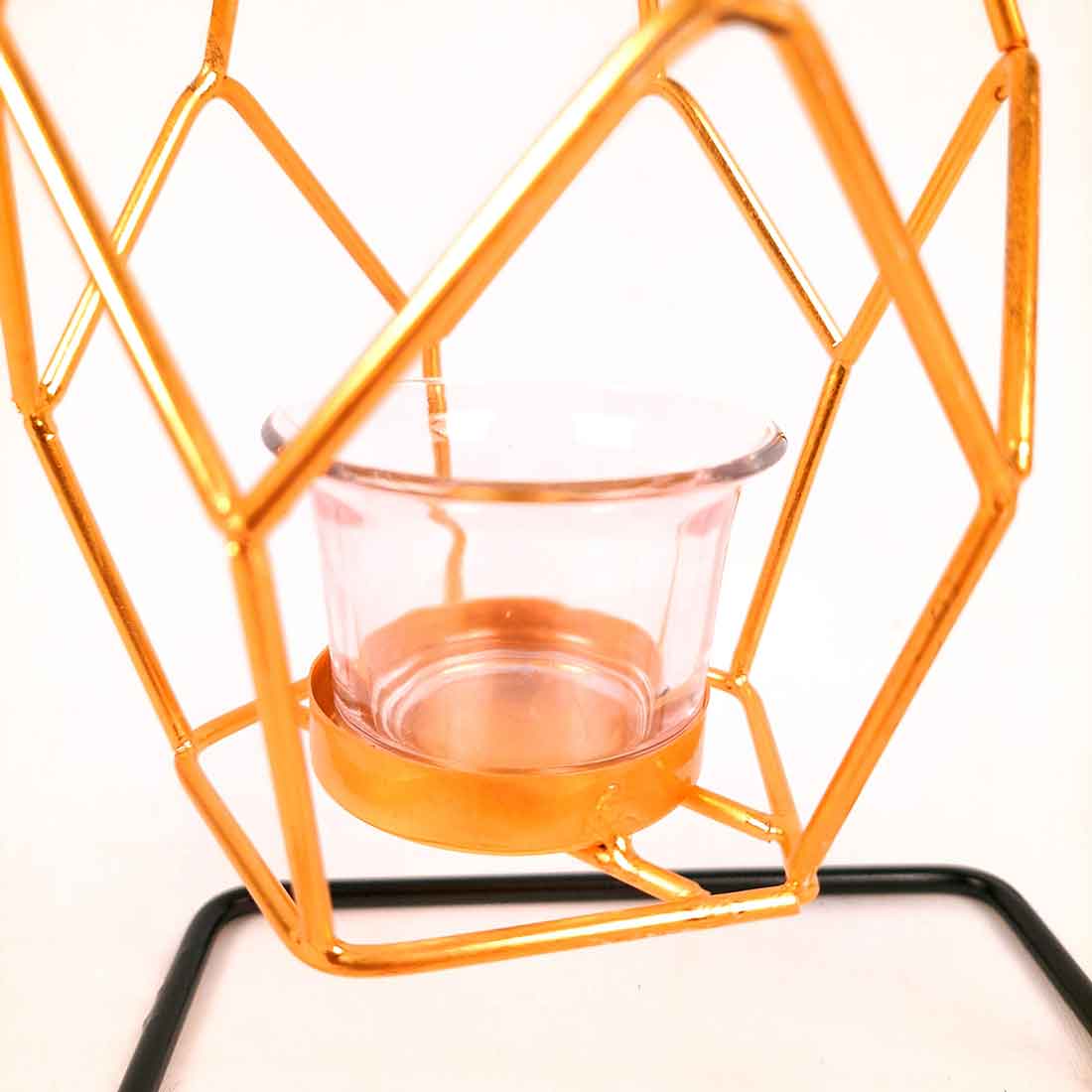 Hanging Geometric Candle Holder | Votive Tea Light holder - For Living Room & Home Décor - 12 Inch - Apkamart #Style_Pack of 2