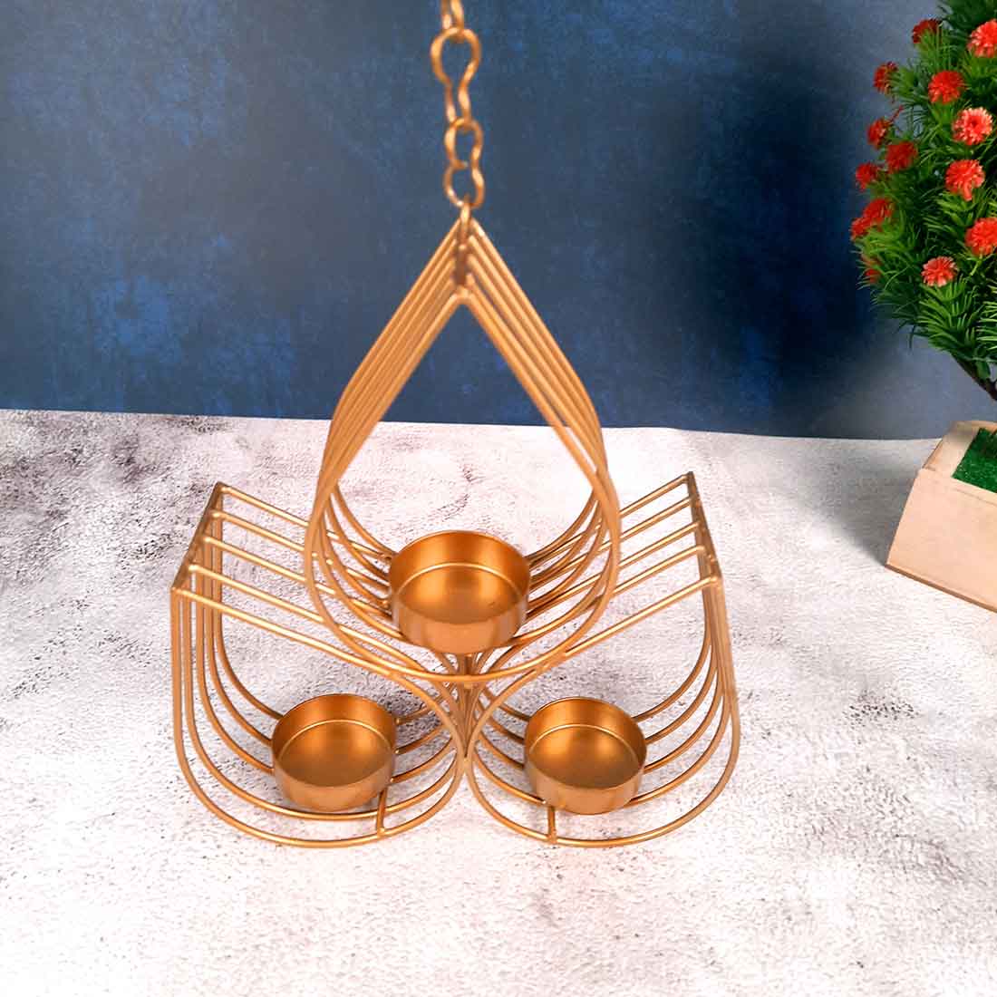 Tealight Candle Holders Wall Hanging | Tea Light Wall Sconces - For Living Room, Home Decor & Gifts - 16 Inch - Apkamart