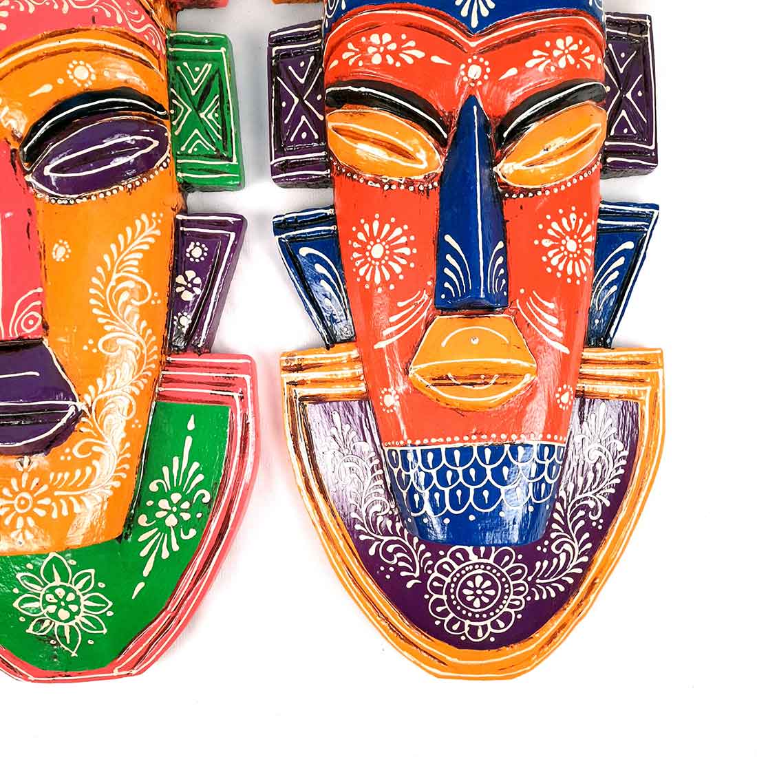 Tribal Egyptian Mask Wall Hanging - for Home Decor & Wall Decoration (Pack of 2) - 20 Inch -Apkamart