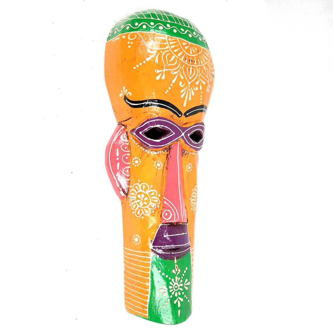 African Tribal Masks | Decorative Mask Wall Hanging - For Wall Decor & Home Interiors (Pack of 2) -15 inch