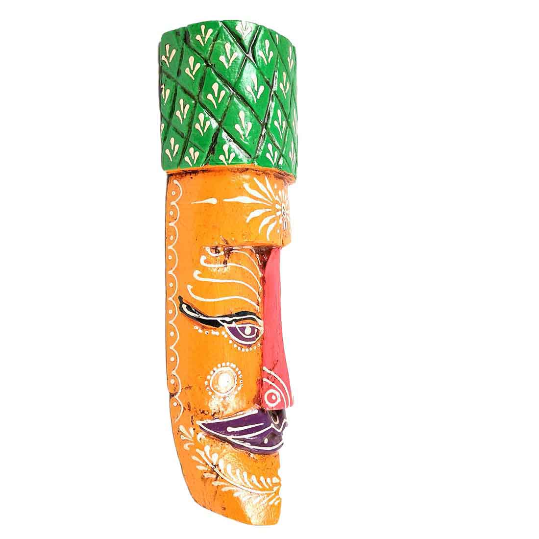 African Style Wall Decor Mask | Tribal Art Masks - For Home, Entrance & Wall Hanging (Pack of 2) - 12 Inch - Apkamart #Style_Style 4