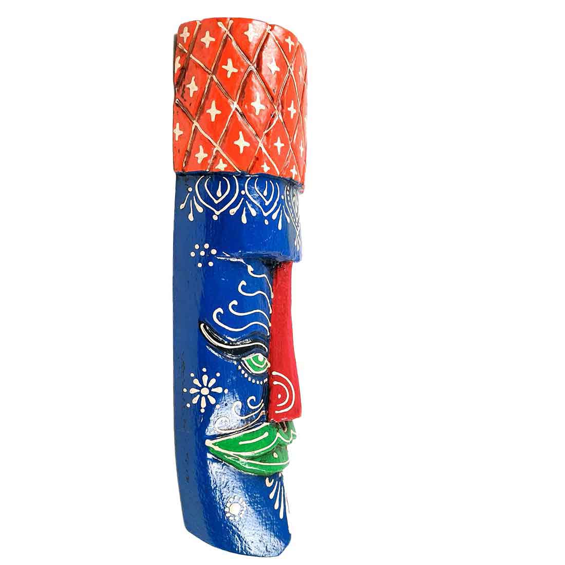 African Style Wall Decor Mask | Tribal Art Masks - For Home, Entrance & Wall Hanging (Pack of 2) - 12 Inch - Apkamart #Style_Style 5