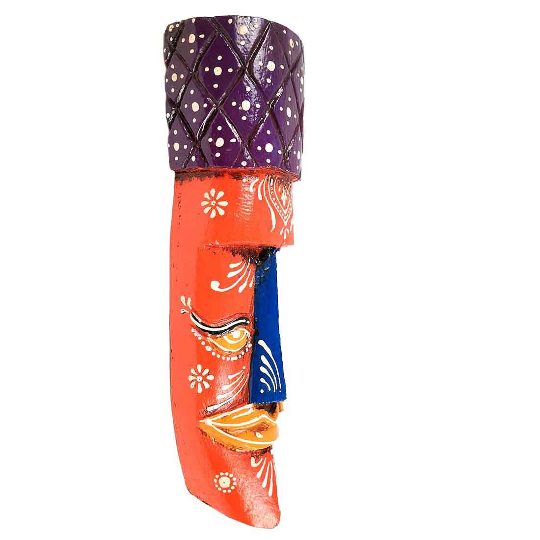 African Style Wall Decor Mask | Tribal Art Masks - For Home, Entrance & Wall Hanging (Pack of 2) - 12 Inch - Apkamart #Style_Style 1