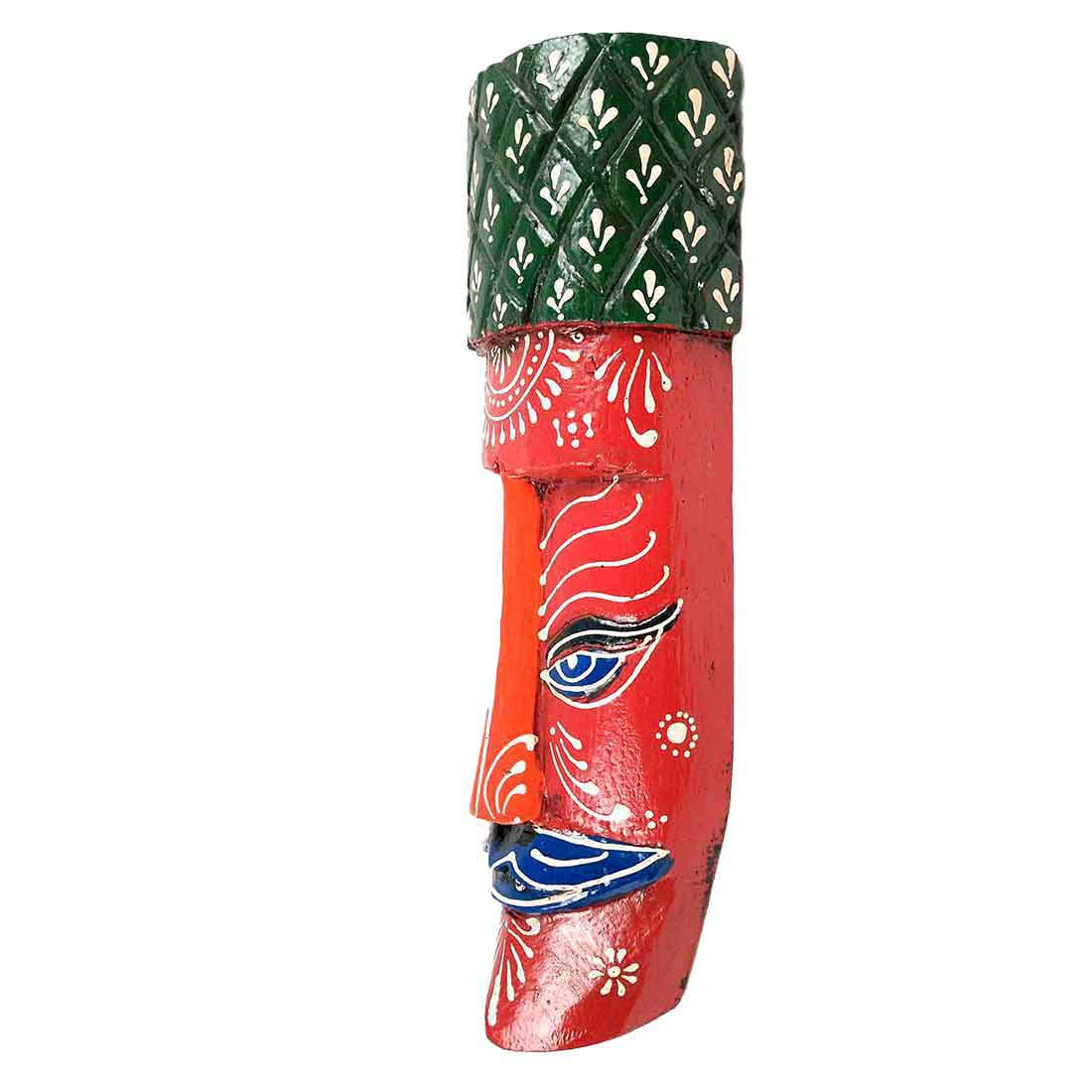 African Style Wall Decor Mask | Tribal Art Masks - For Home, Entrance & Wall Hanging (Pack of 2) - 12 Inch - Apkamart #Style_Style 3