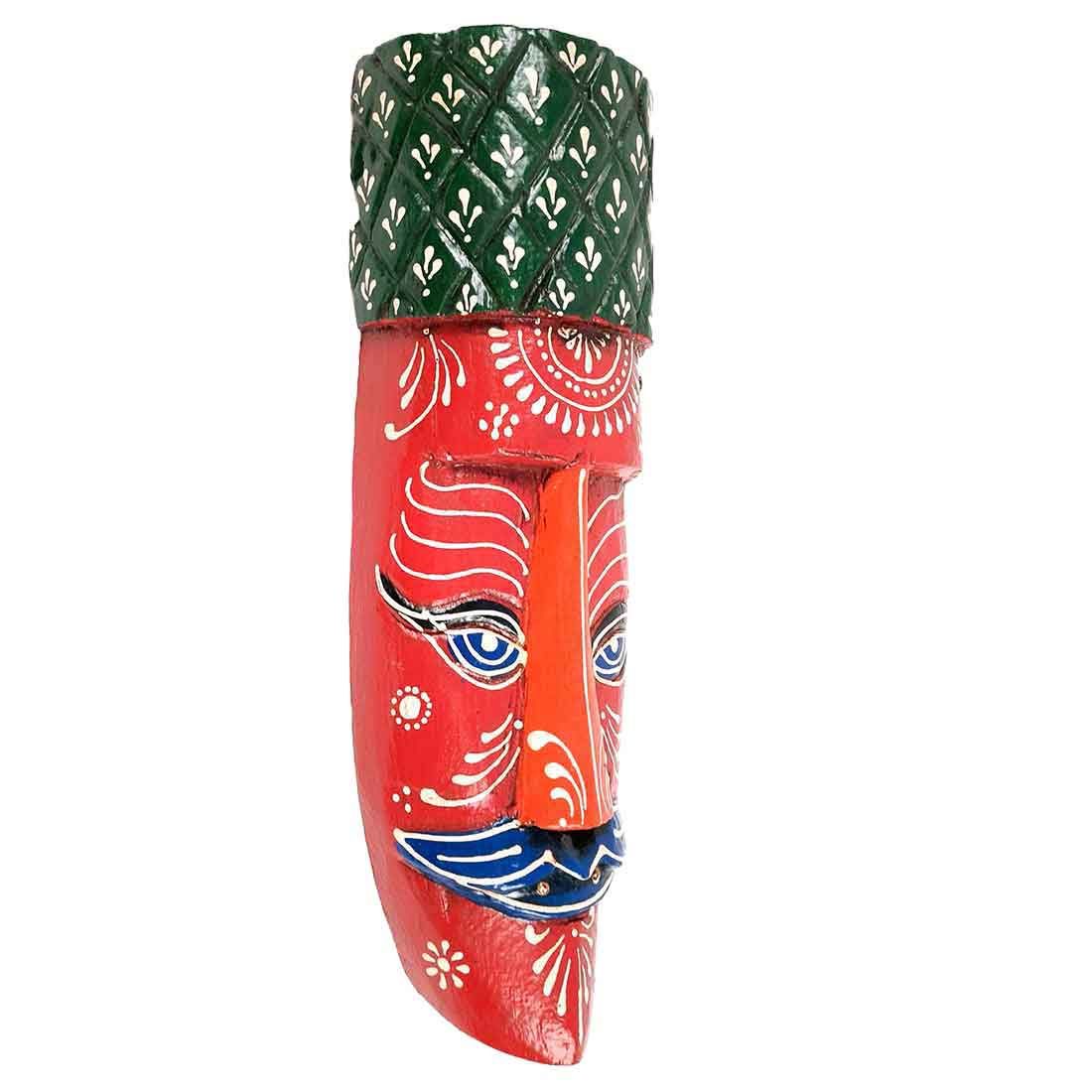 African Style Wall Decor Mask | Tribal Art Masks - For Home, Entrance & Wall Hanging (Pack of 2) - 12 Inch - Apkamart #Style_Style 3