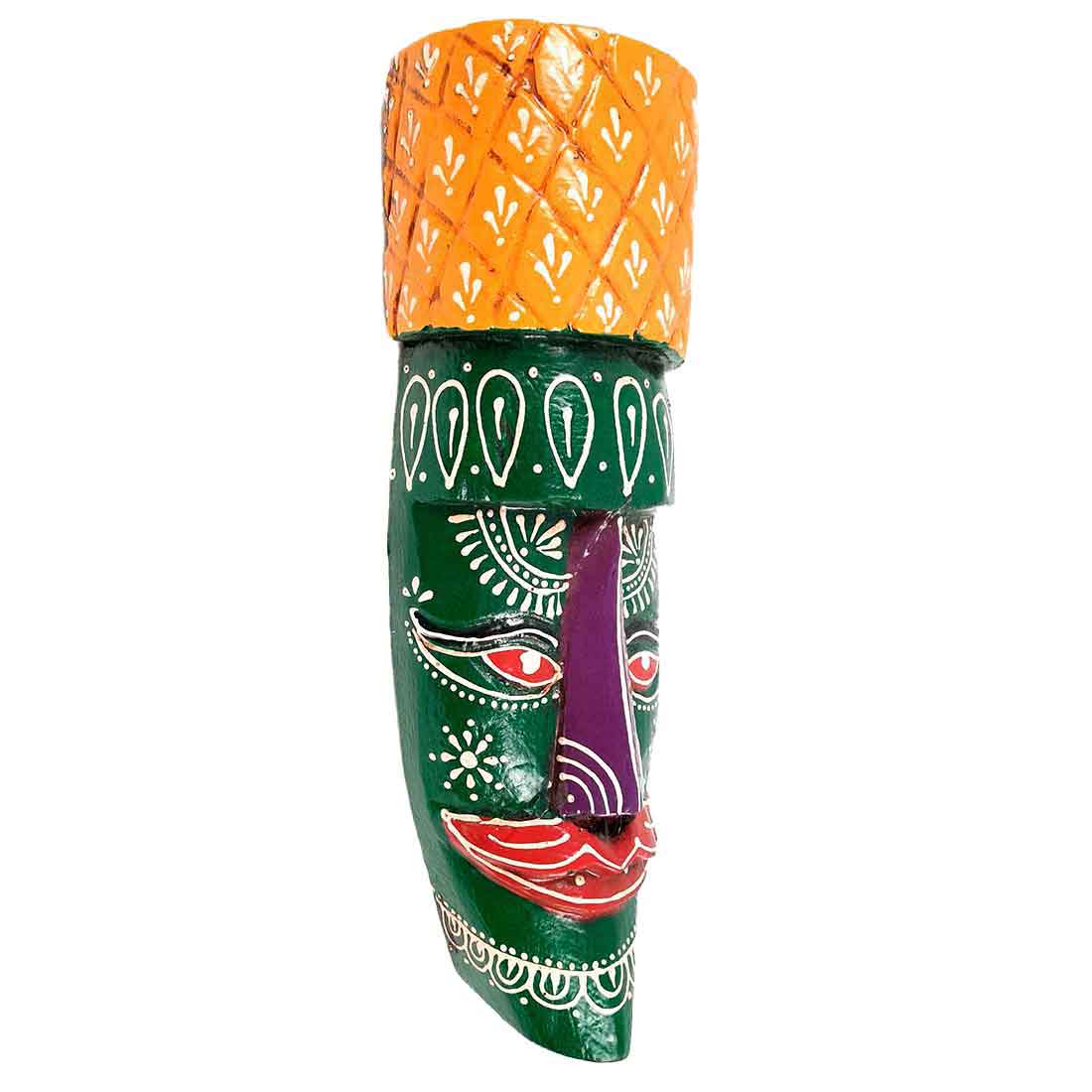 African Style Wall Decor Mask | Tribal Art Masks - For Home, Entrance & Wall Hanging (Pack of 2) - 12 Inch - Apkamart #Style_Style 2