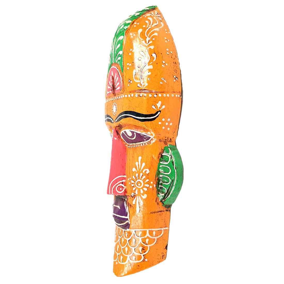 Wooden Tribal Masks Wall Hanging | Rustic Wall Decor Mask - For Home Entrance, Wall Decor & Gifts (Pack of 2) 12 Inch - Apkamart #Style_Style 4