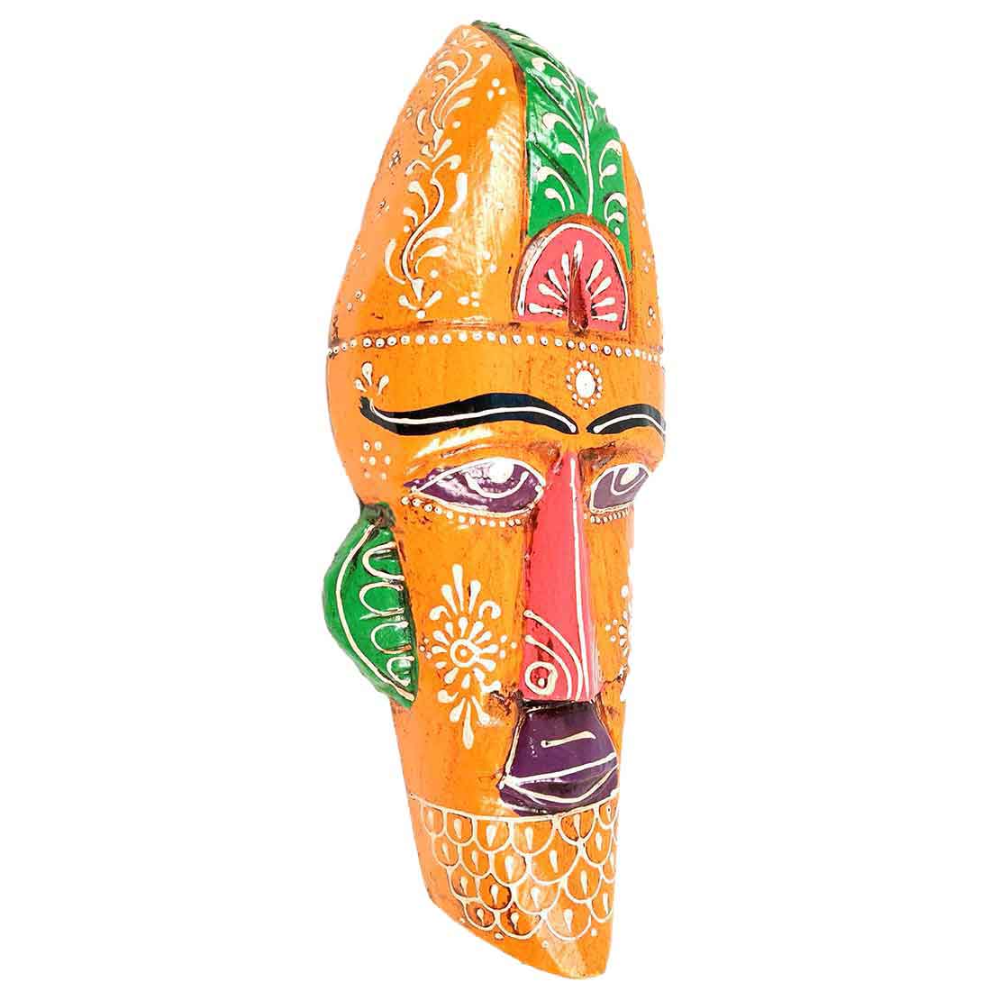 African Tribal Mask Wall Hanging | Rustic Wall Decor - for Home & Entrance Decor - 12 Inch