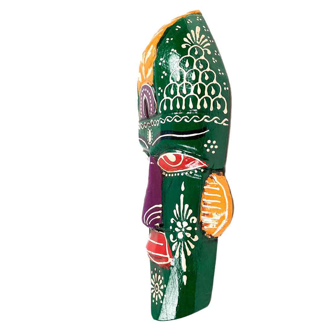 Wooden Tribal Masks Wall Hanging | Rustic Wall Decor Mask - For Home Entrance, Wall Decor & Gifts (Pack of 2) 12 Inch - Apkamart #Style_Style 5