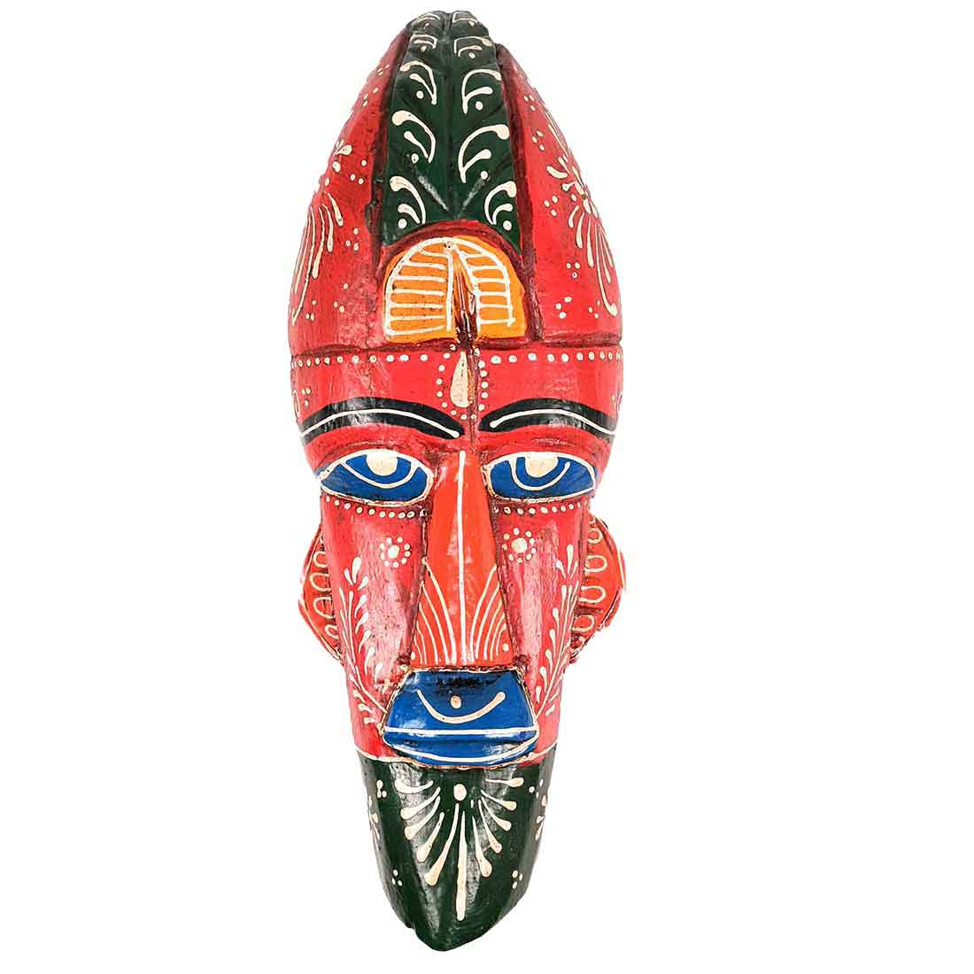 African Style Wall Decor Mask | Tribal Mask Wall Hanging - for Home and Office - 12 Inch