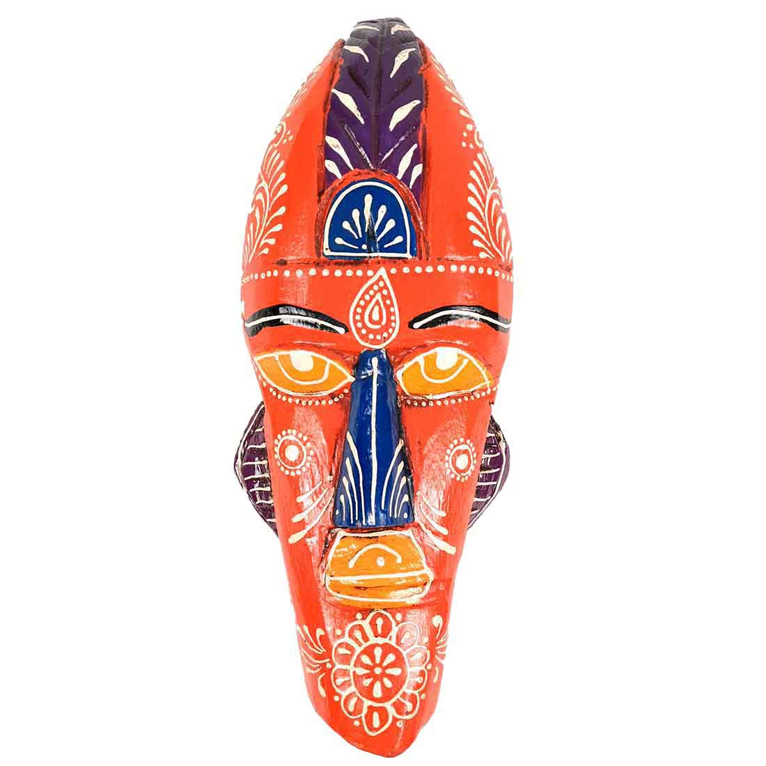 Tribal Mask Wall Hanging | Wooden Mask - for Home | Office | Cafés Interior Décor - 12 Inch