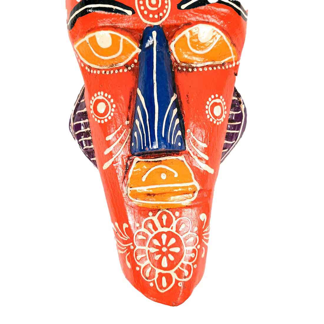 Tribal Mask Wall Hanging | Wooden Mask - for Home | Office | Cafés Interior Décor - 12 Inch