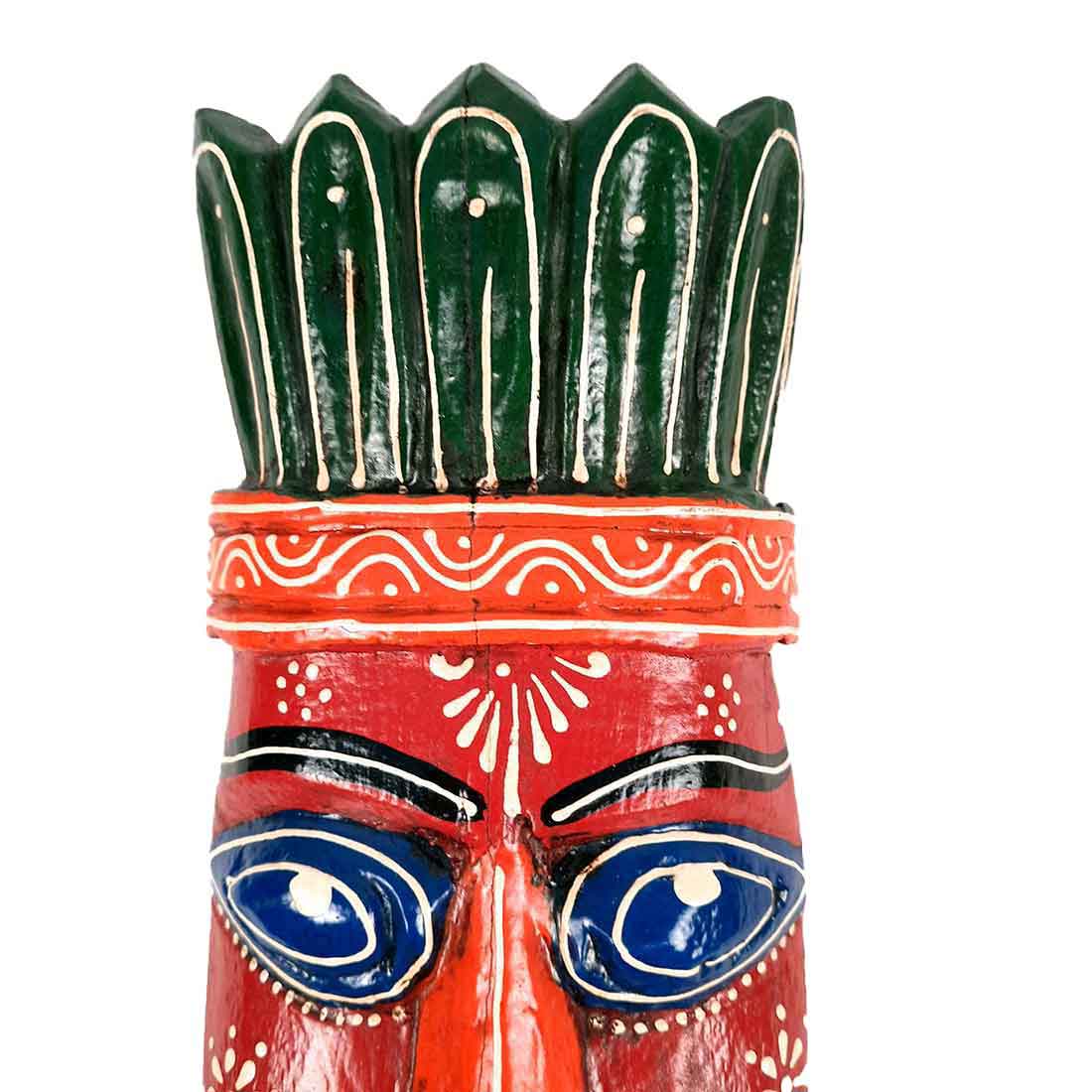 African Tribal Mask Wall Hanging | Rustic Wall Decor - for Home & Wall Decor & Gifts (Pack of 4) - 12 Inch - Apkamart