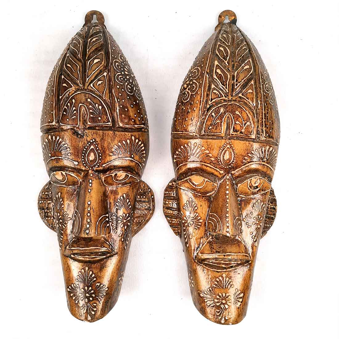 African Tribal Mask Wall Decor - for Home, Office & Living Room Decoration - 12 Inch #style_ pack of 2