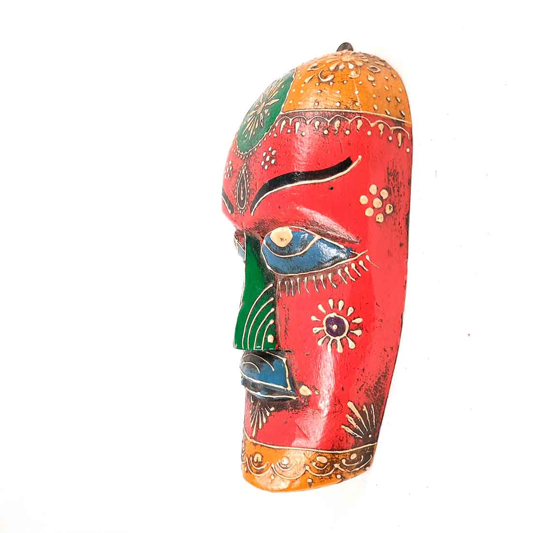 Tribal Mask Wall Hanging | Ethnic Wall Art - for Home Decor & Rustic Wall Decor - 9 Inch - Apkamart