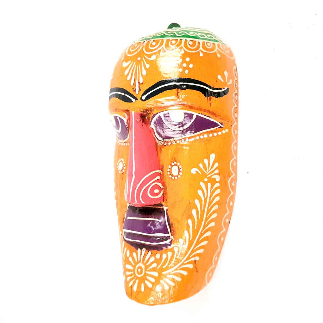 African Wall Mask | Carved Wooden Mask - For Home Decor & Gifts (Pack of 5) - 9 Inch - Apkamart