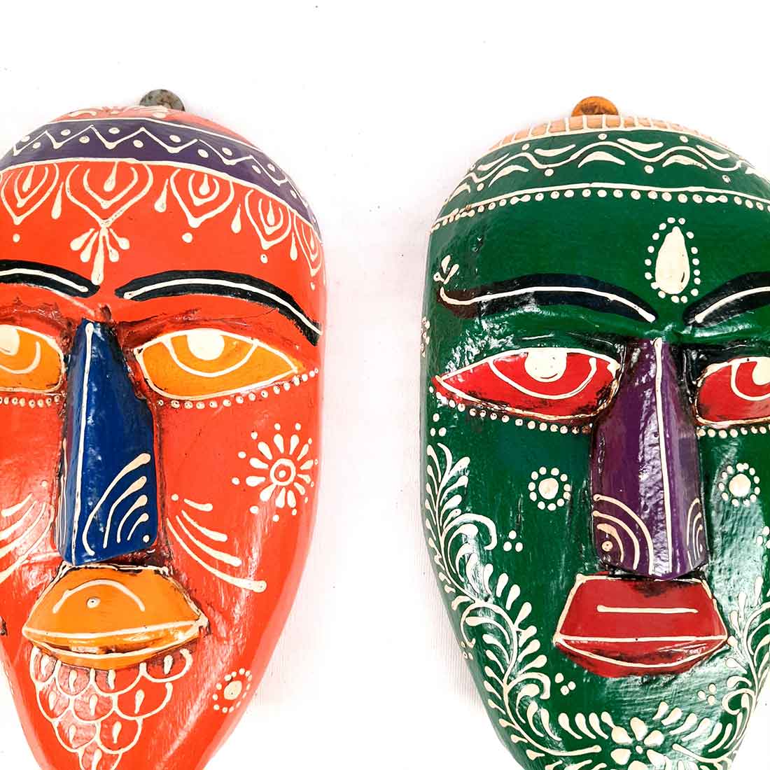 Handmade African Masks | Ethnic Wall Masks - for Wall & Home Decoration (Pack of 3) - 9 Inch - Apkamart #Style_Pack of 2