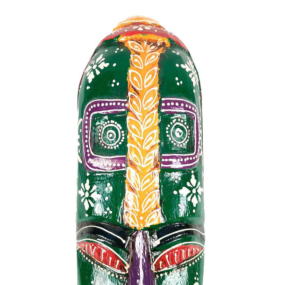 African Wall Mask | Tribal Mask Wall Hanging - for Ethnic Home Decor & Gifts - 18 Inch