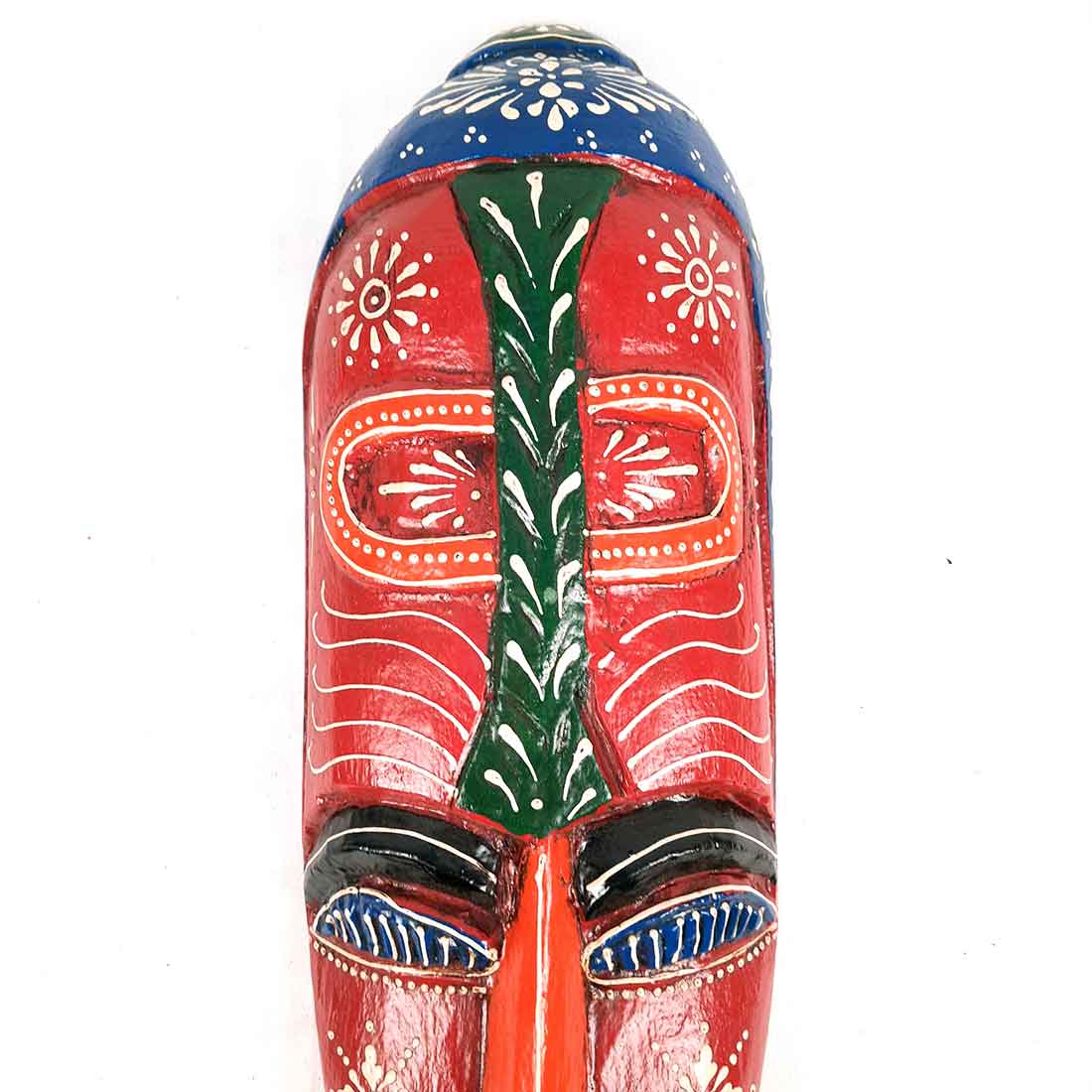 African Style Wall Decor Mask - Tribal Warrior Mask for Ethnic Home Decor - 18 Inch