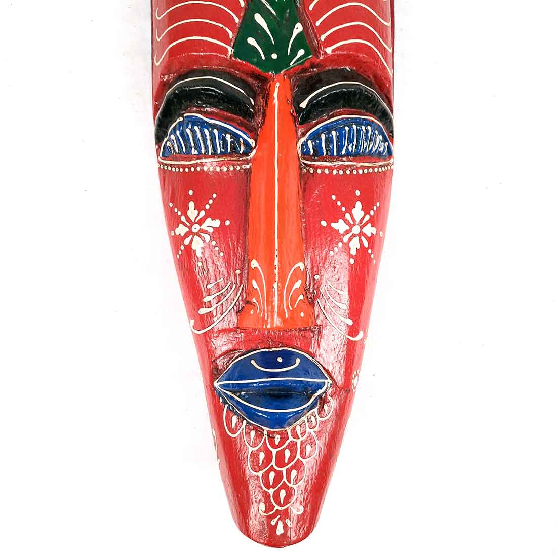 African Style Wall Decor Mask - Tribal Warrior Mask for Ethnic Home Decor - 18 Inch