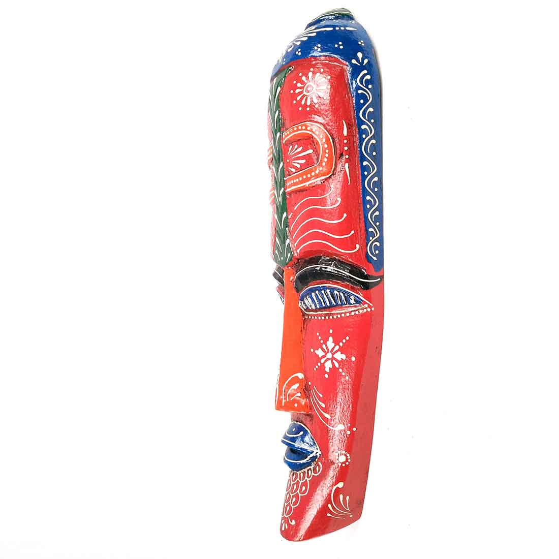 African Style Wall Decor Mask - Tribal Warrior Mask for Ethnic Home Decor - 18 Inch