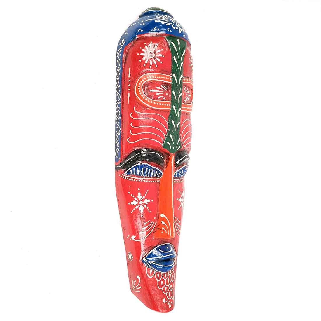 African Style Wall Decor Mask - Tribal Warrior Mask for Ethnic Home Decor - 18 Inch