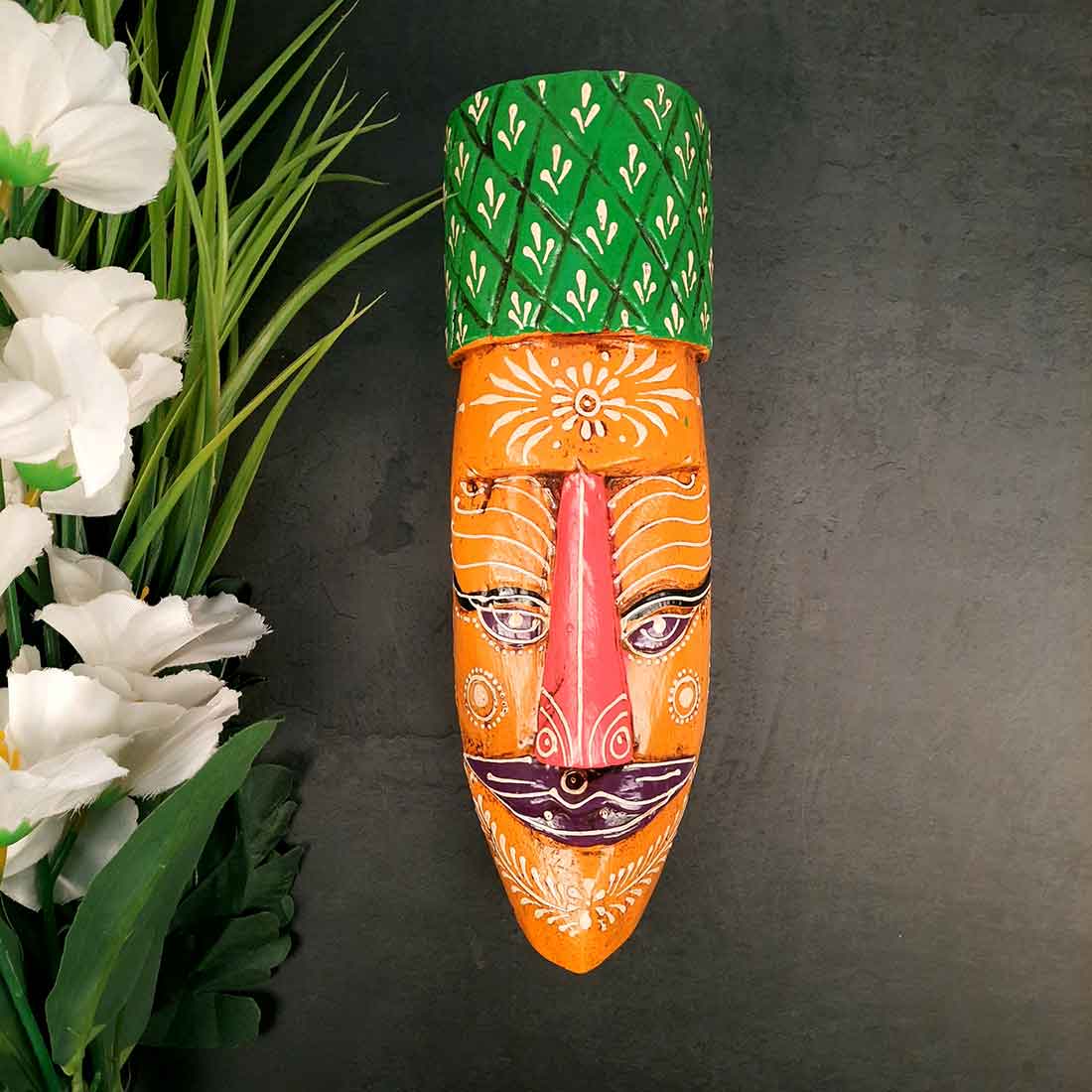 African Style Wall Decor Mask | Tribal Art Masks - For Home, Entrance & Wall Hanging (Pack of 2) - 12 Inch - Apkamart #Style_Style 4