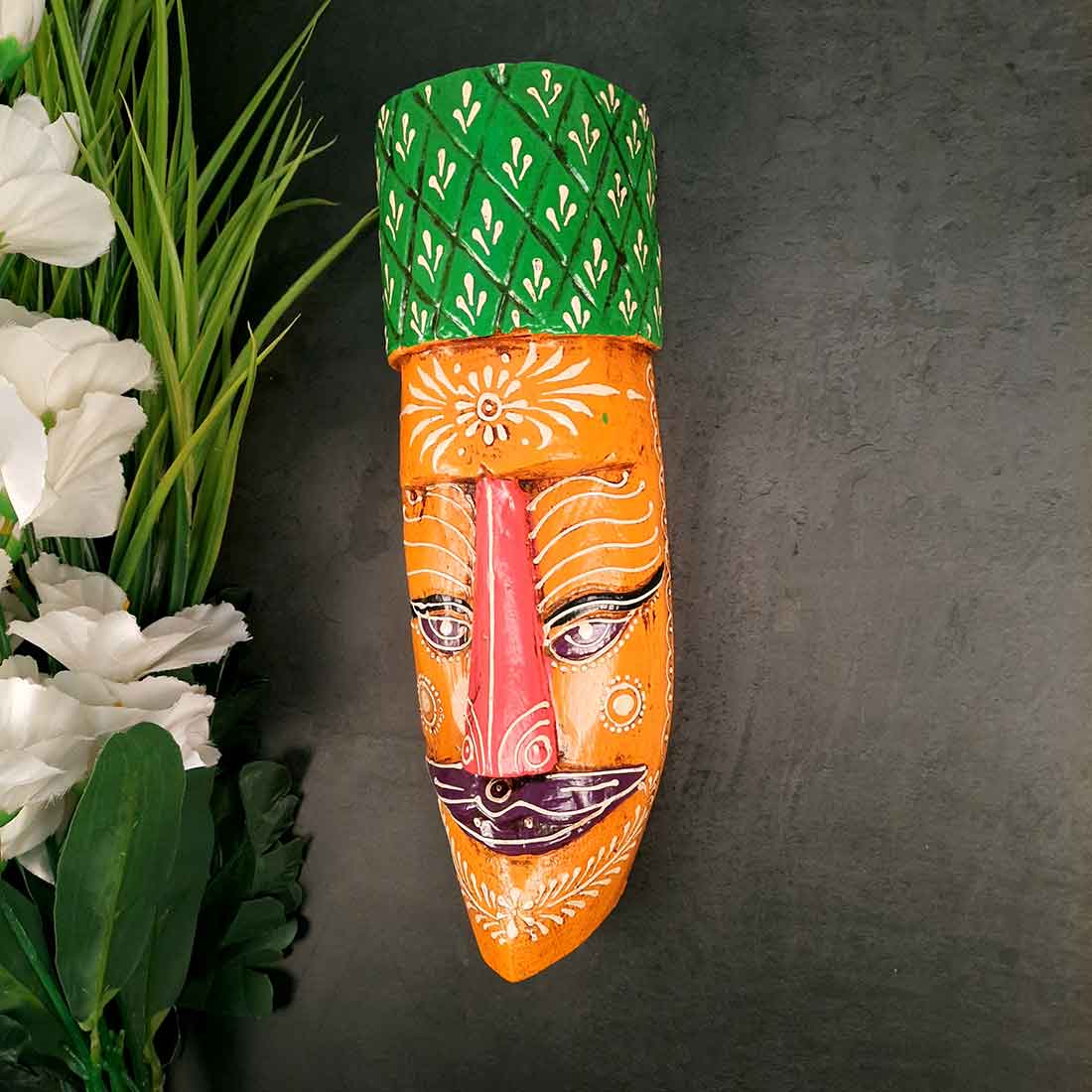 Afro Egyptian Mask Wall Hanging - for Wall, Room Decor & Gifts - 12 Inch #color_yellow