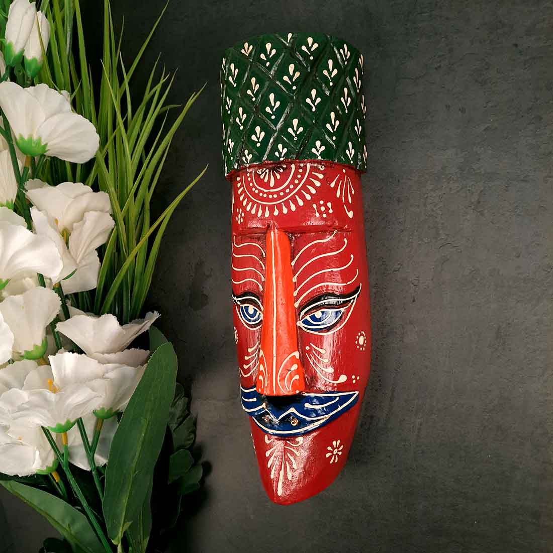 African Style Wall Decor Mask - Tribal Mask Wall Hanging - 12 Inch