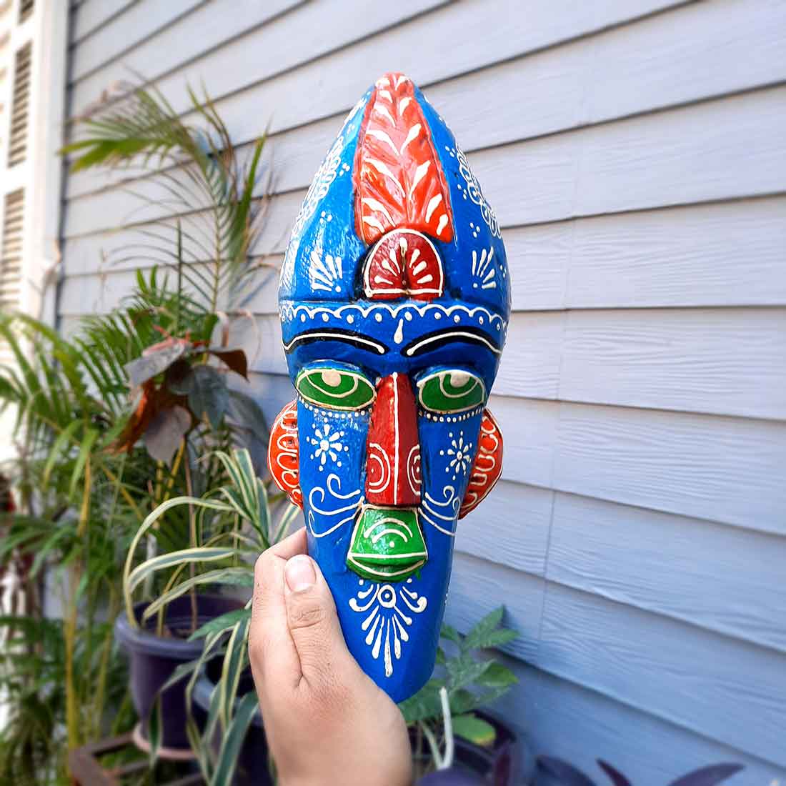 Egyptian Mask Wall Hanging | Tribal Mask for Premium Home Decor - 12 Inch