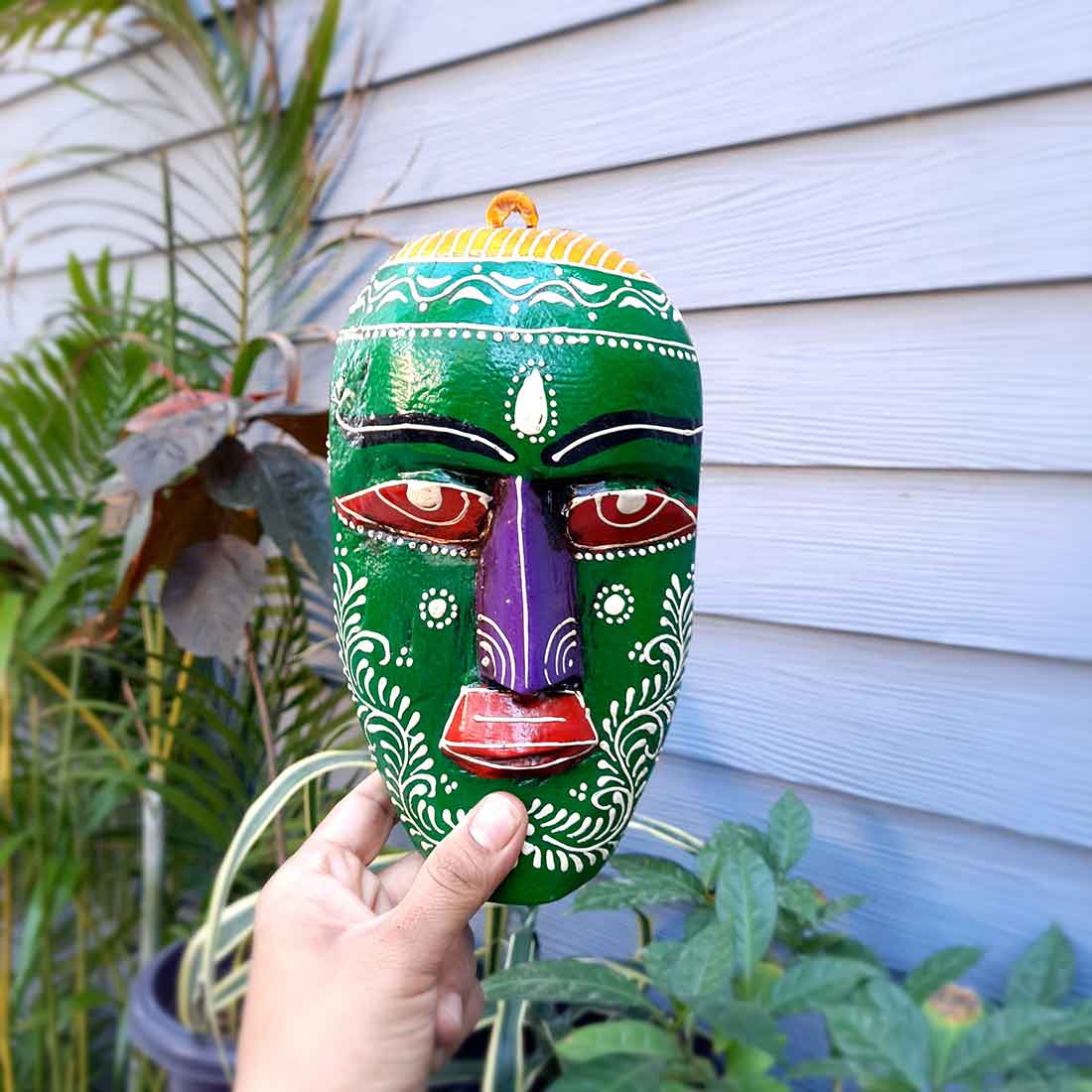 Handmade African Masks | Ethnic Wall Masks - for Wall & Home Decoration (Pack of 3) - 9 Inch - Apkamart #Style_Pack of 2