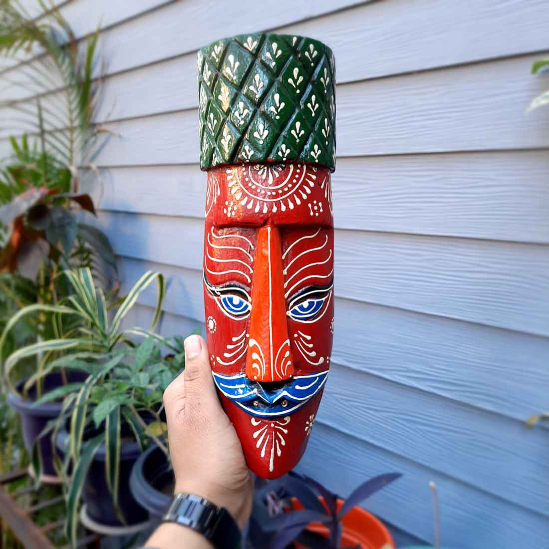 African Style Wall Decor Mask - Tribal Mask Wall Hanging - 12 Inch