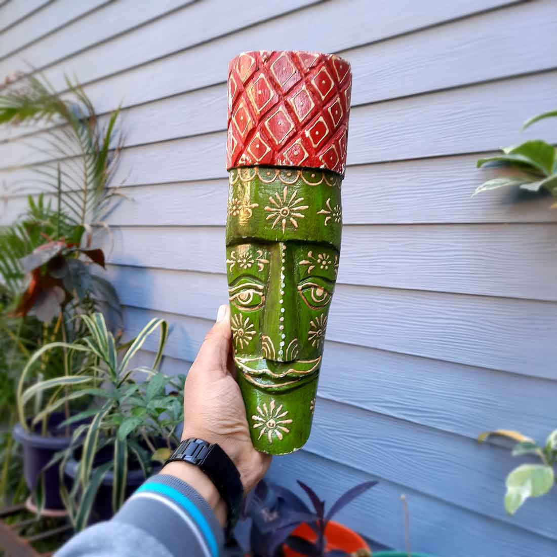 African Wall Mask | Tribal Mask Wall Hanging - for Home & Wall Decor - 12 Inch -Apkamart #style_pack of 1