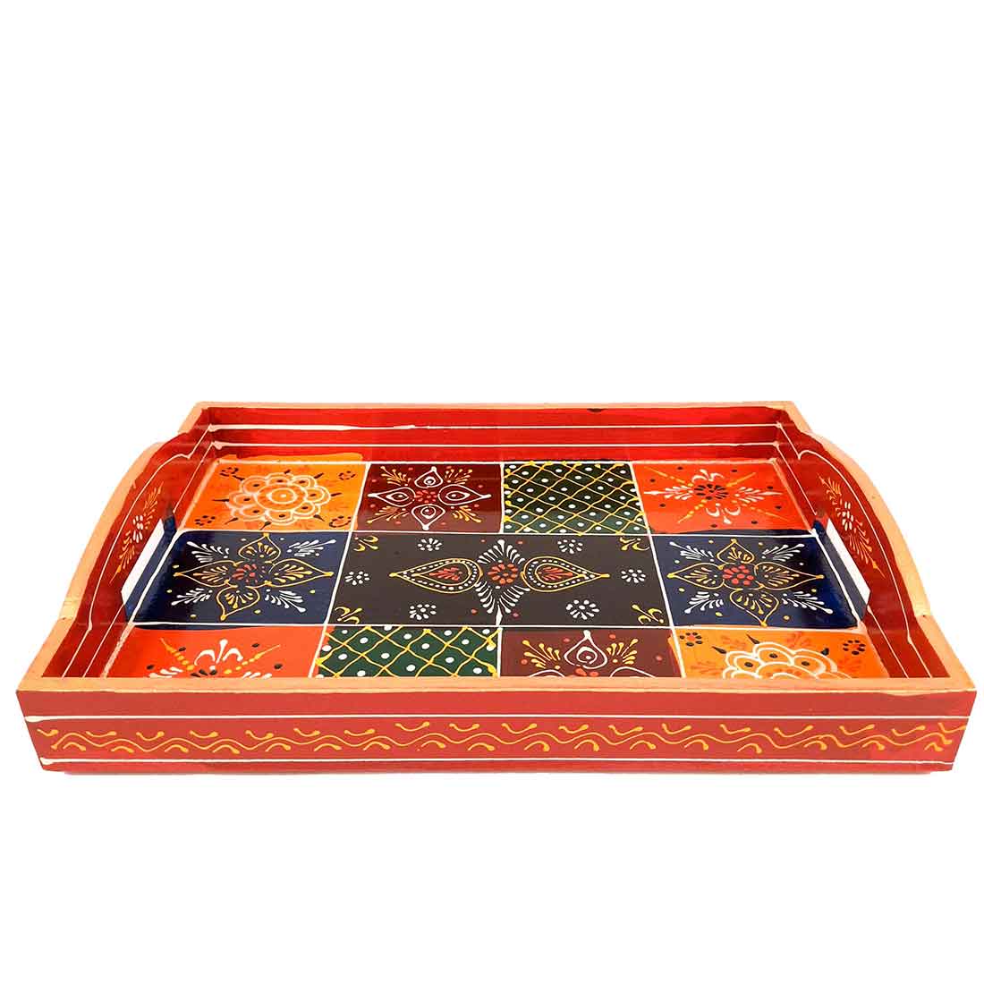 Wooden Serving Tray Set | Tea Serving Trays - For Kitchen, Dining Table & Gifts - Apkamart