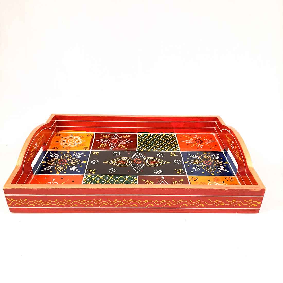 Wooden Serving Tray Set | Tea Serving Trays - For Kitchen, Dining Table & Gifts - Apkamart