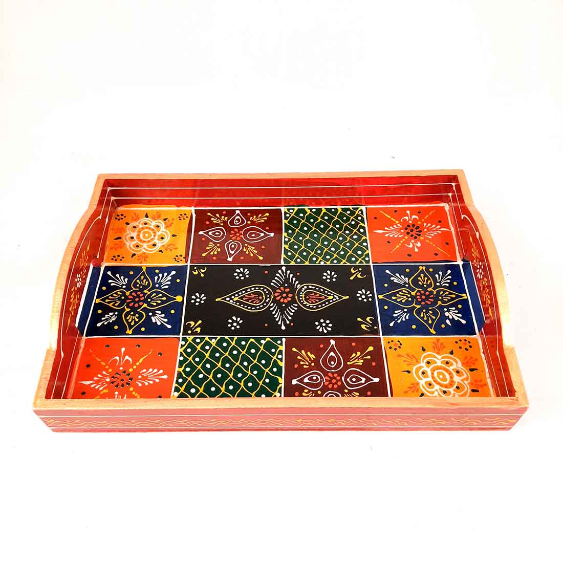 Wooden Serving Tray Set | Tea Serving Trays - For Kitchen, Dining Table & Gifts - Apkamart